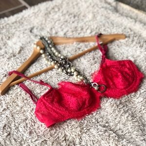 SEXY red lace bra